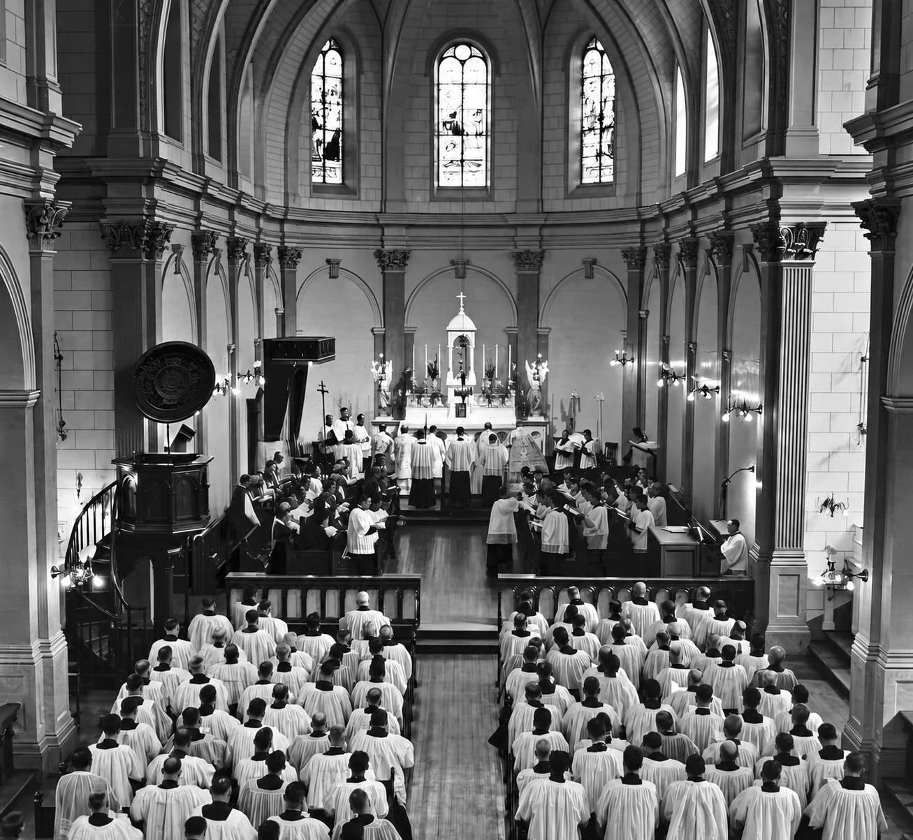 Messe à la chapelle au 50è en 1946
