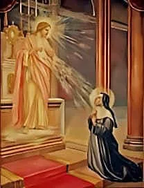Marguerite-Marie Alacoque in preghiera davanti a una visione del Sacro Cuore